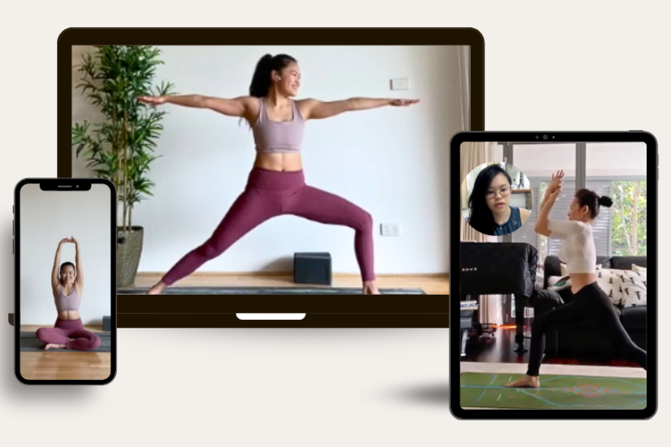 Illustrated graphic for online yoga sessions
